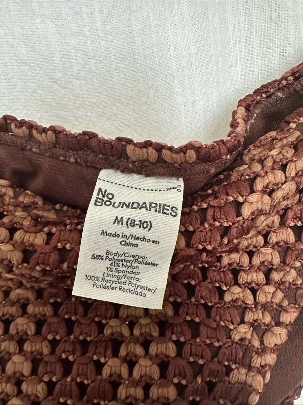 No Boundaries Brown Crochet Two-Piece Bikini Set